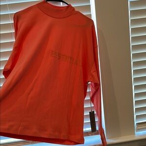 Essentials Orange Long Sleeve Tee with Crew Neck